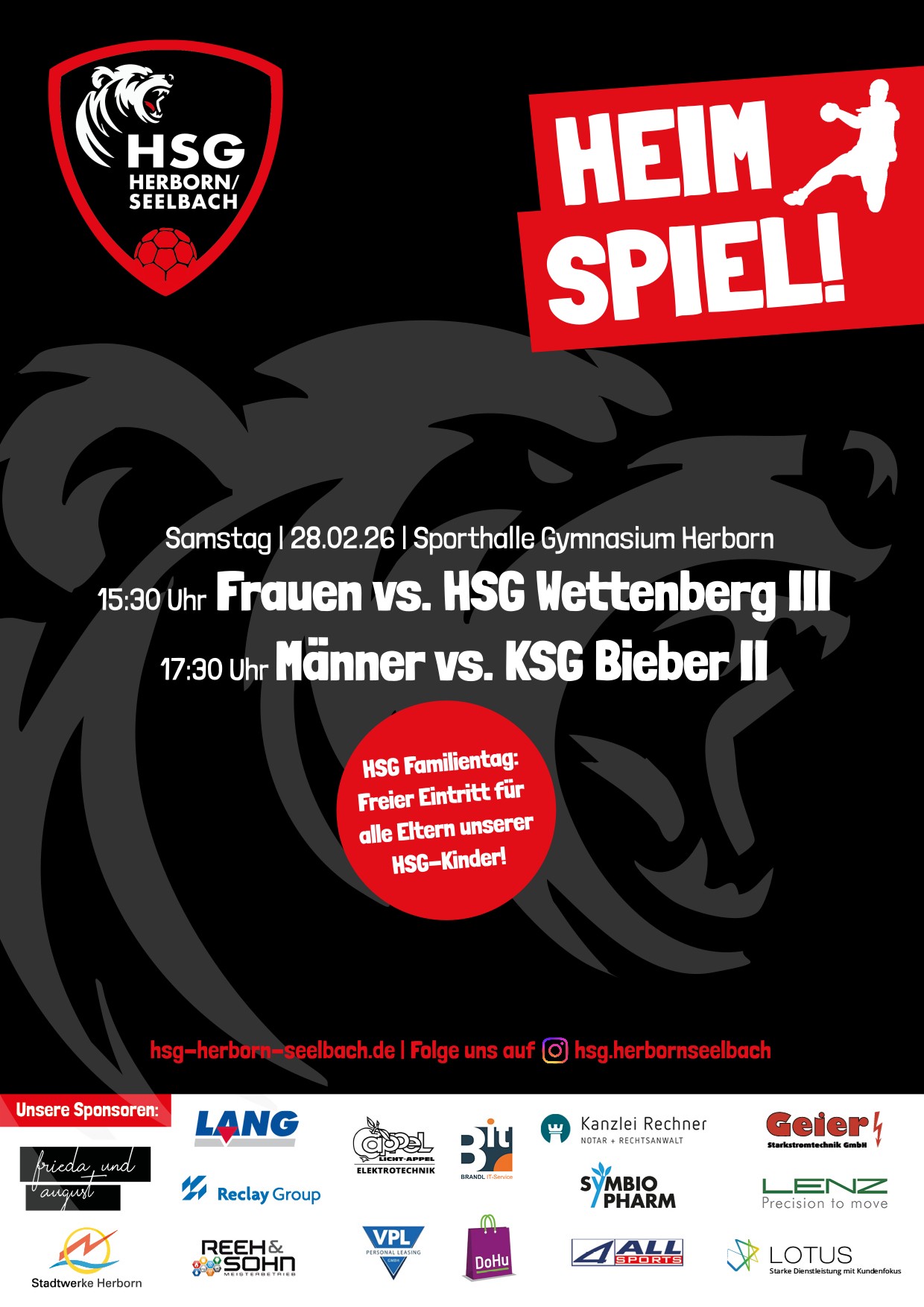 🔥 Heimspiel-Wochenende bei der HSG Herborn/Seelbach! 🔥